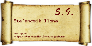 Stefancsik Ilona névjegykártya